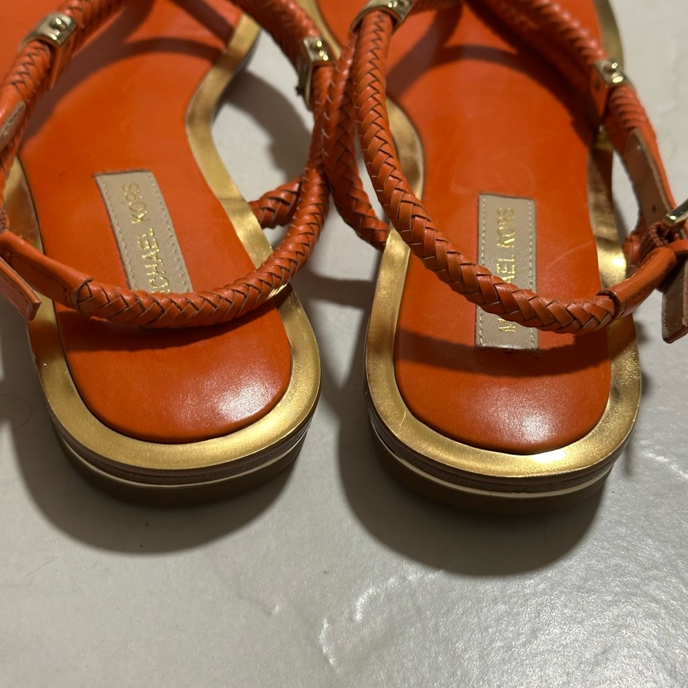 MICHAEL KORS Hartley Scorpius Thong Sandals Gold Size 8 med  MSRP $259 - Picture 8 of 12